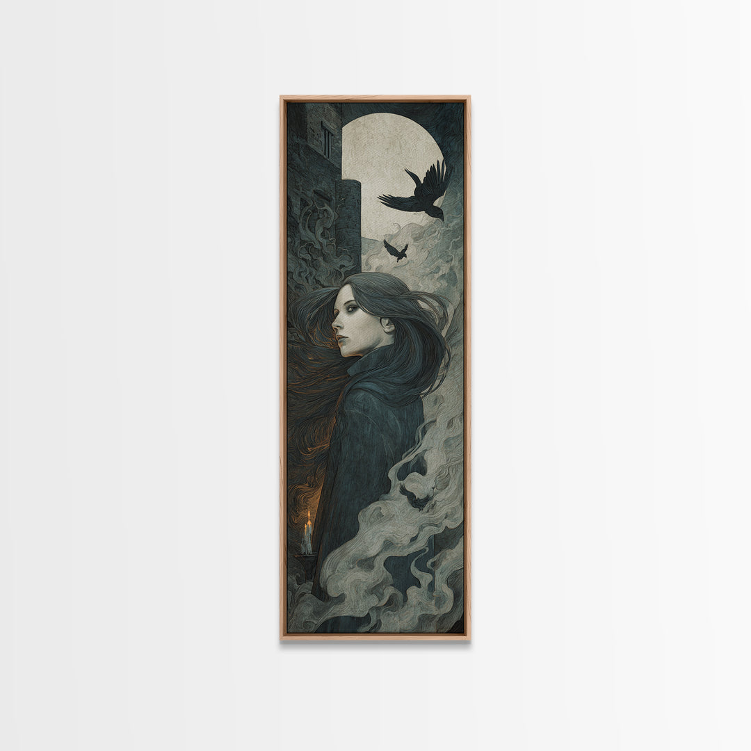 The Banshee Singer, Visionary Gothic Art, Tall Narrow Wall Art, Dark Fantasy Wall Art, Canvas Print, Halloween Wall Art