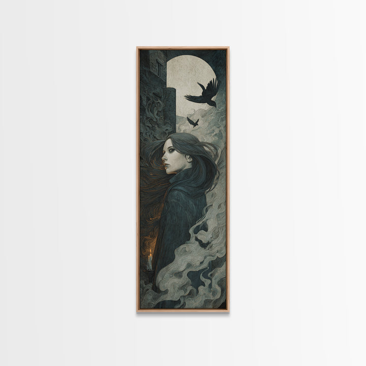 The Banshee Singer, Visionary Gothic Art, Tall Narrow Wall Art, Dark Fantasy Wall Art, Canvas Print, Halloween Wall Art