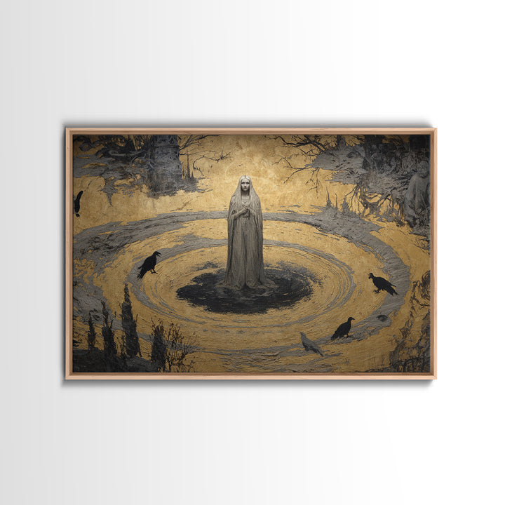 The Banshee Singer, Symbolist Gothic Landscape, Landscape Wall Art, Dark Halloween Decor, Canvas Print, Halloween Wall Art