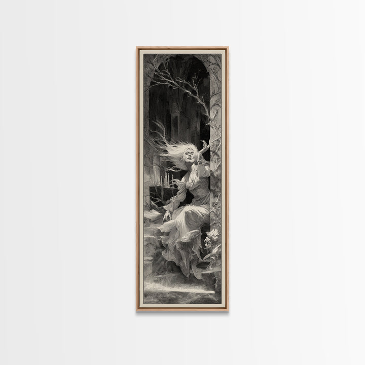 The Banshee Singer, Decadent Gothic Art, Tall Narrow Wall Art, Dark Fantasy Wall Art, Canvas Print, Halloween Wall Art