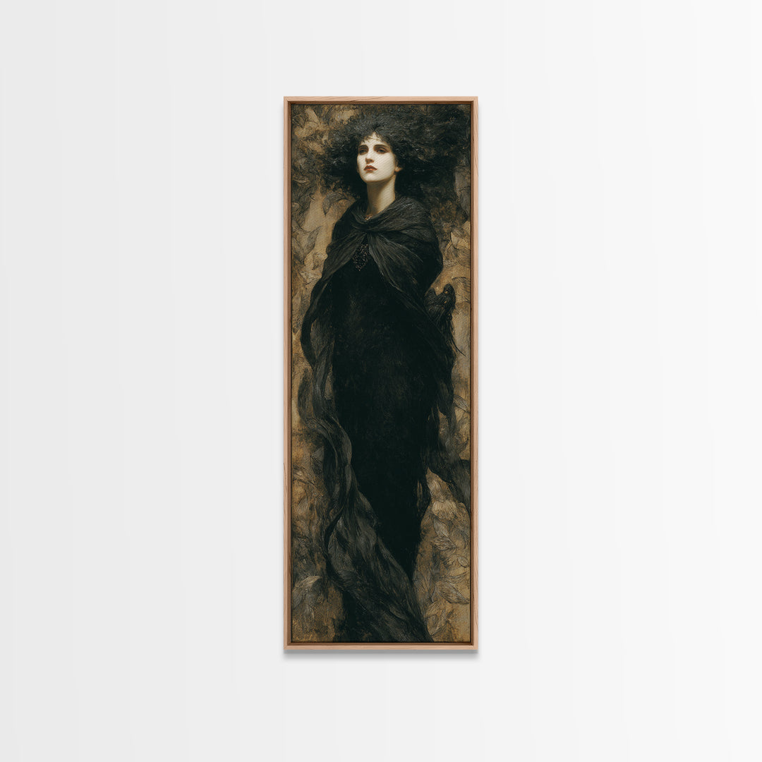 The Banshee Singer, Dark Symbolist Art, Tall Narrow Wall Art, Macabre Wall Art, Framed Canvas Print, Halloween Wall Art