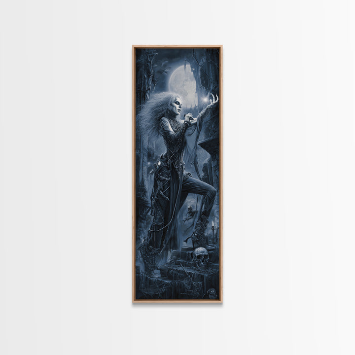 The Banshee Singer, Biomechanical Horror Art, Tall Narrow Wall Art, Macabre Wall Art, Canvas Print, Halloween Wall Art, Gothic Home Decor