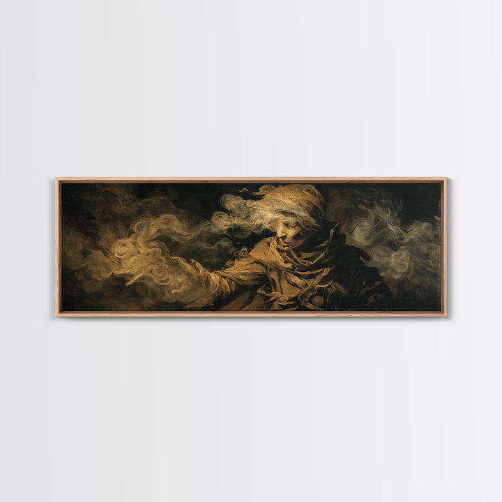 The Tattered Wraith, Dark Romantic Horror Art, Extra Wide Wall Art, Gothic Horror Wall Art, Canvas Print, Halloween Wall Art