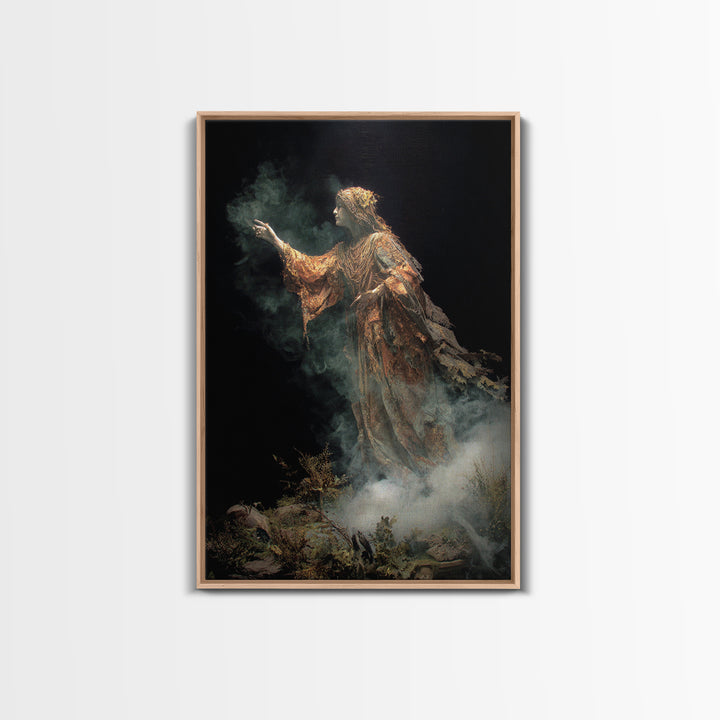 The Tattered Wraith, Ornate Symbolist Art, Vertical Wall Art, Gothic Horror Wall Art, Canvas Print, Halloween Wall Art
