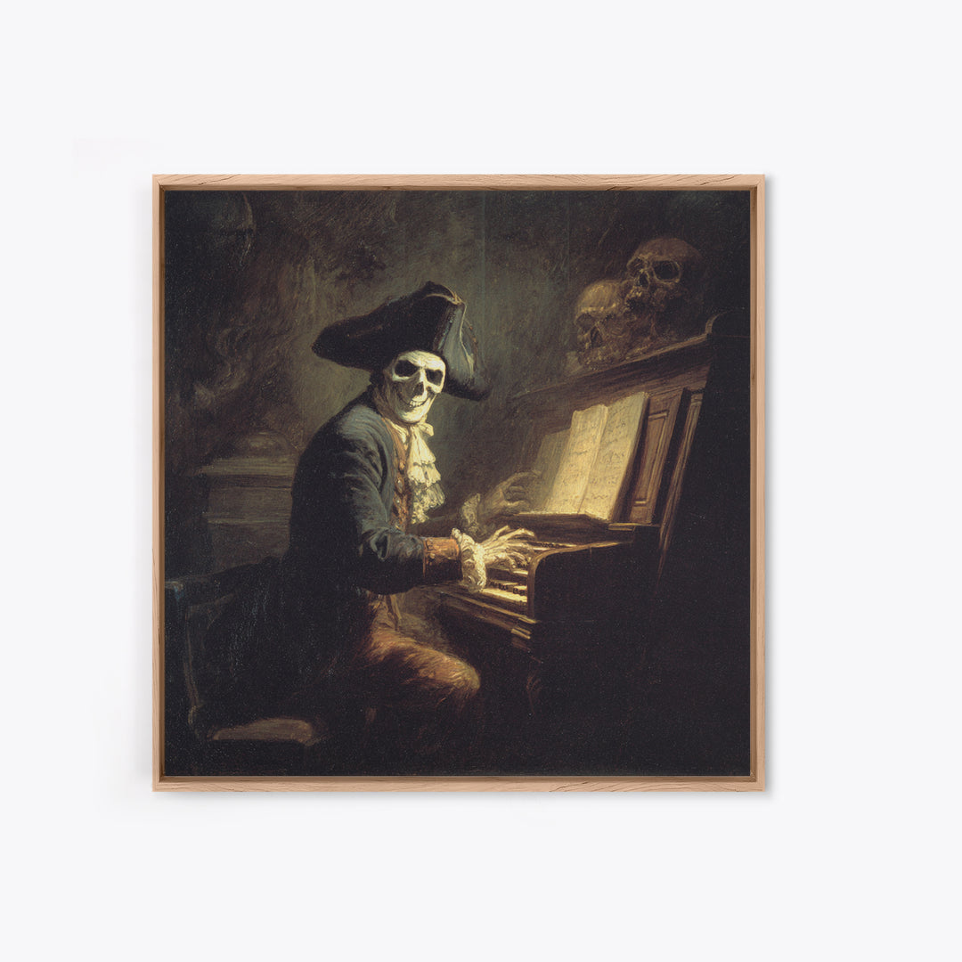 The Phantom Organist, Baroque Witchcraft Art, Square Wall Art, Dark Halloween Decor, Canvas Print, Halloween Wall Art, Spooky Wall Decor