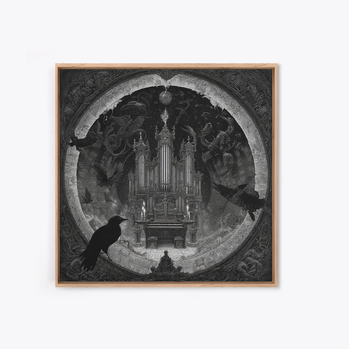 The Phantom Organist, Biomechanical Horror Art, Square Wall Art, Macabre Wall Art, Canvas Print, Halloween Wall Art, Gothic Home Decor