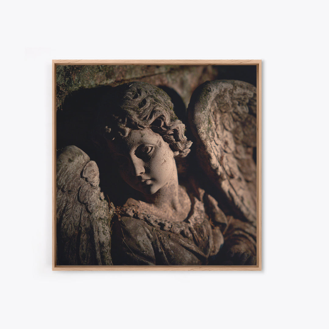 The Weeping Cemetery Angel, Danse Macabre Art, Square Wall Art, Macabre Wall Art, Canvas Print, Halloween Wall Art