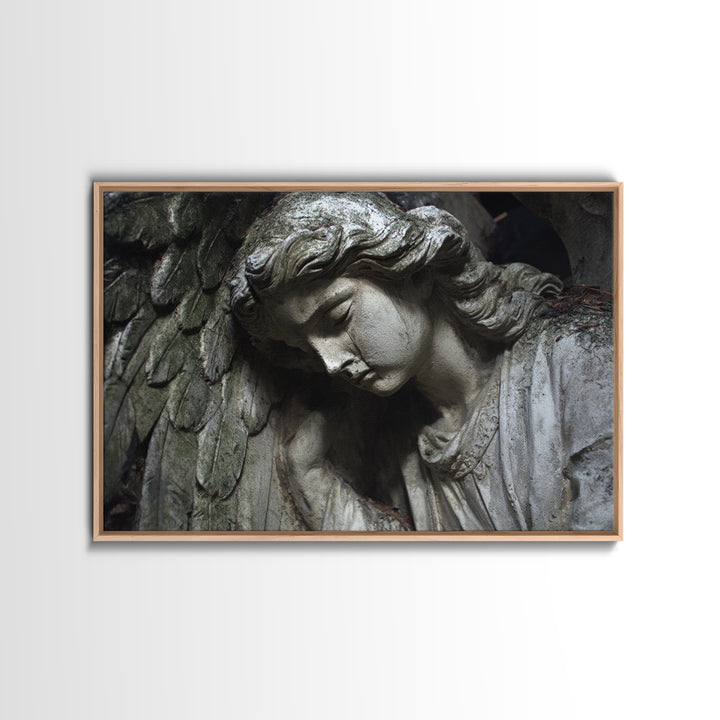 The Weeping Cemetery Angel, Gothic Nightmare Art, Landscape Wall Art, Dark Halloween Decor, Canvas Print, Halloween Wall Art