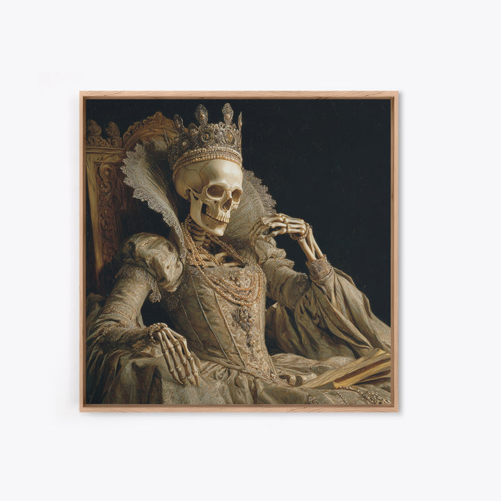 The Bone Queen, Danse Macabre Art, Square Wall Art, Dark Fantasy Wall Art, Canvas Print, Halloween Wall Art