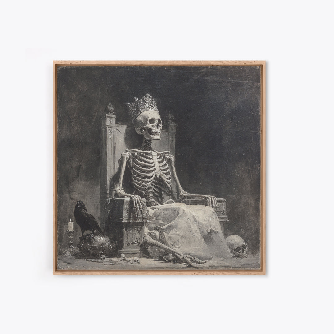 The Bone Queen, Symbolist Dream Art, Square Wall Art, Macabre Wall Art, Canvas Print, Halloween Wall Art, Horror Wall Art