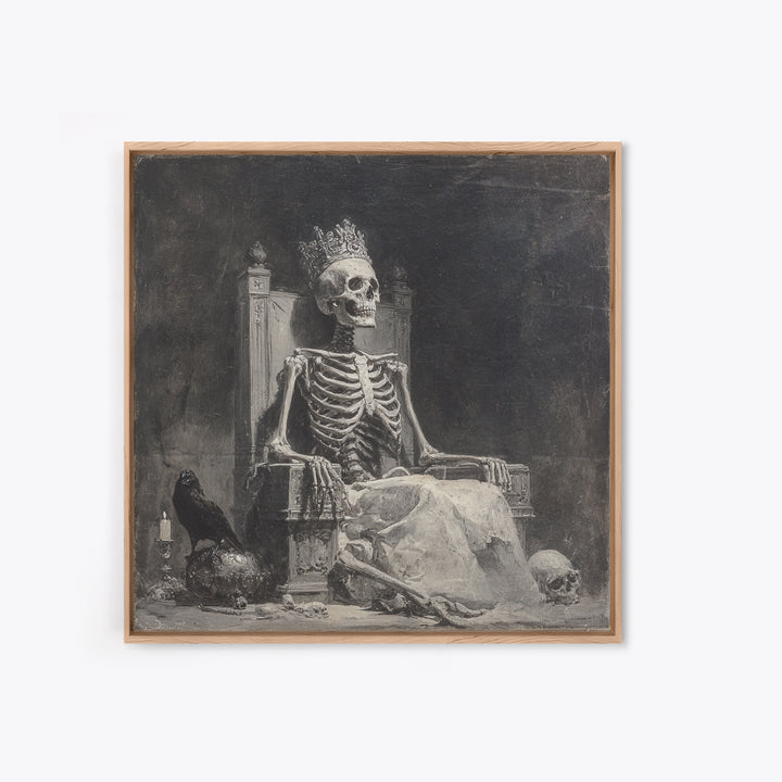 The Bone Queen, Symbolist Dream Art, Square Wall Art, Macabre Wall Art, Canvas Print, Halloween Wall Art, Horror Wall Art