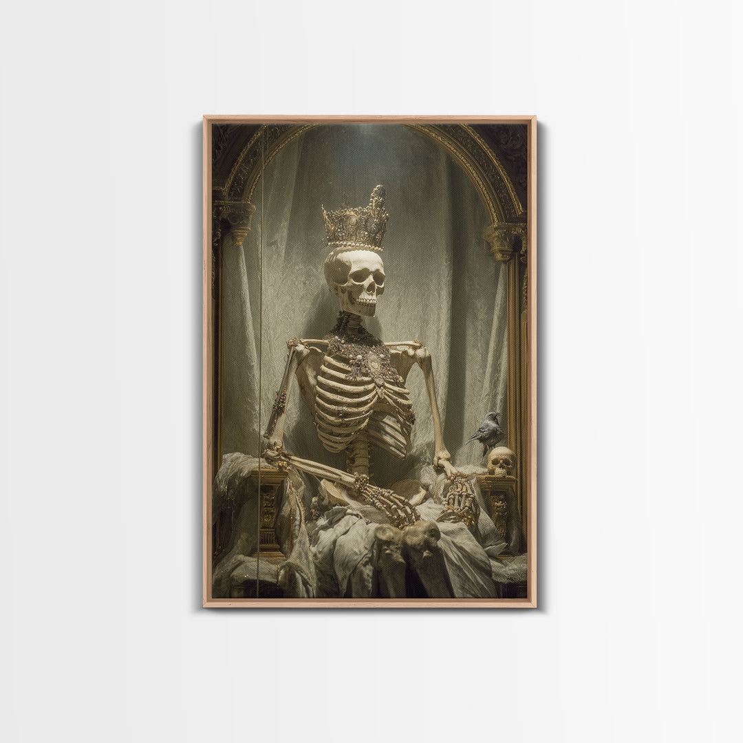 The Bone Queen, Decadent Gothic Art, Vertical Wall Art, Gothic Horror Wall Art, Canvas Print, Halloween Wall Art, Dark Fantasy Art
