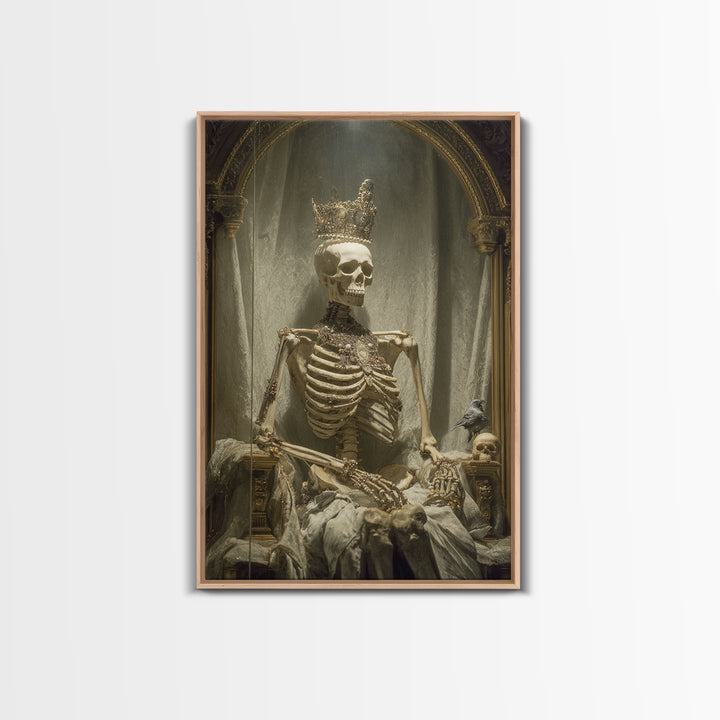 The Bone Queen, Decadent Gothic Art, Vertical Wall Art, Gothic Horror Wall Art, Canvas Print, Halloween Wall Art, Dark Fantasy Art