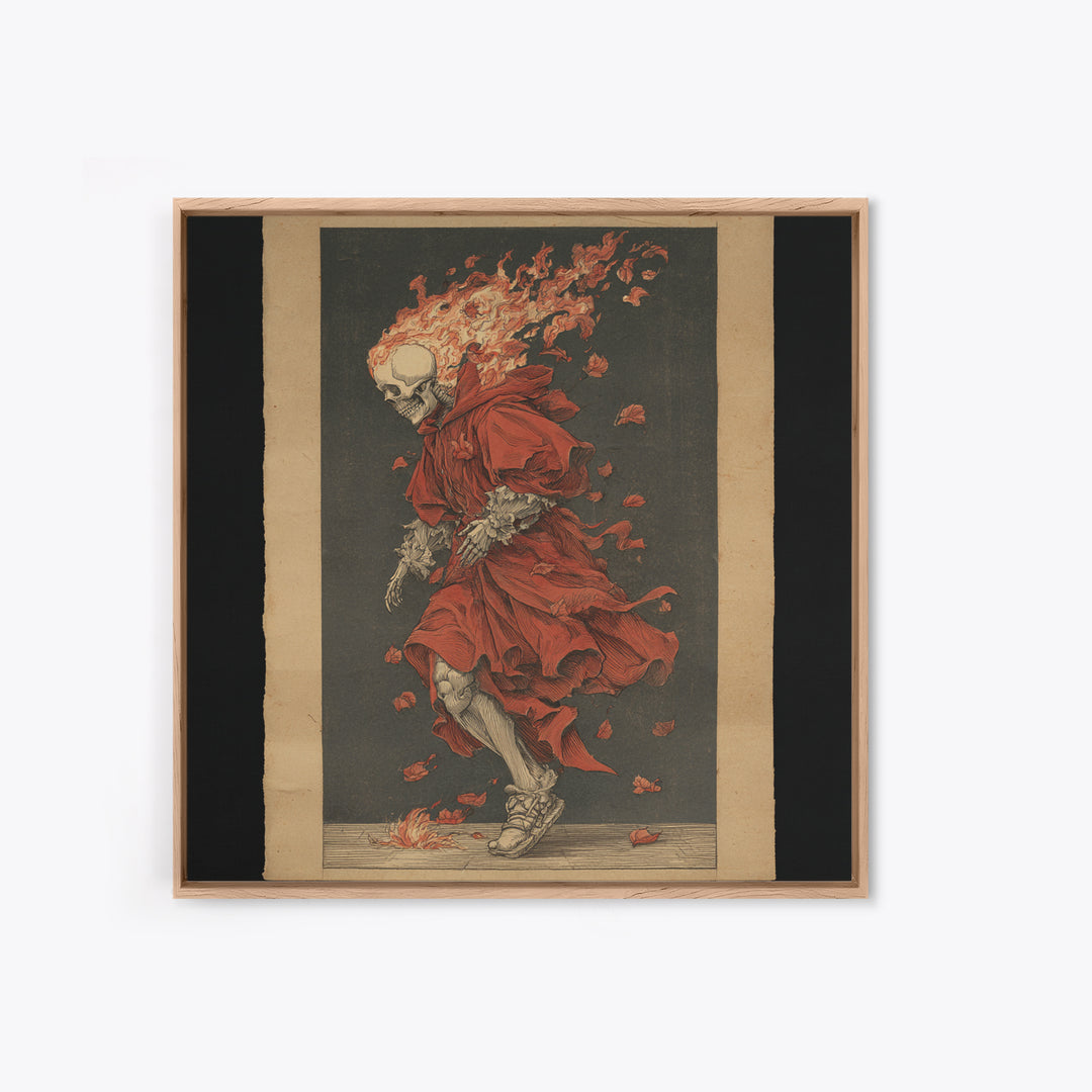 The Candlewax Man, Danse Macabre Art, Square Wall Art, Dark Halloween Decor, Framed Canvas Print, Halloween Wall Art