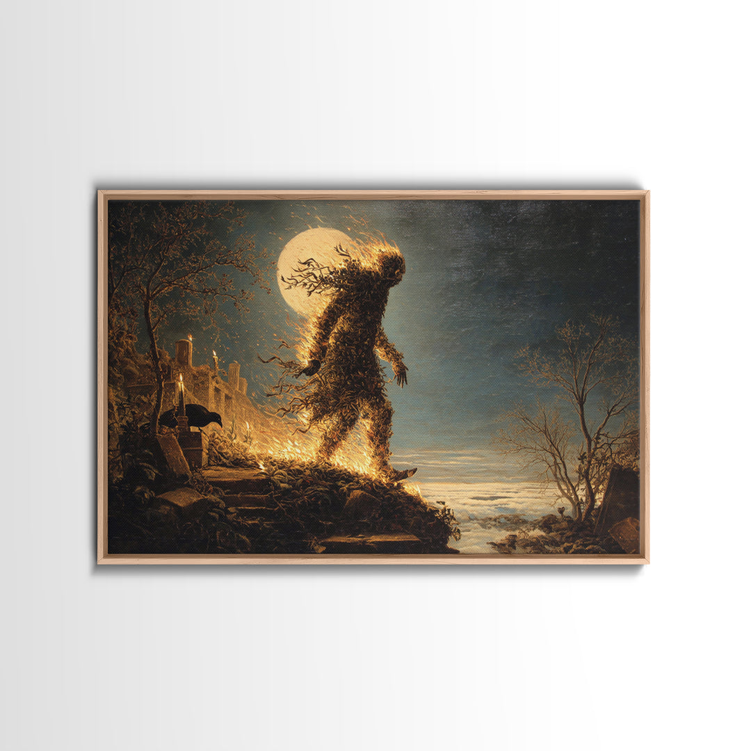 The Candlewax Man, Romantic Gothic Landscape, Landscape Wall Art, Macabre Wall Art, Framed Canvas Print, Halloween Wall Art