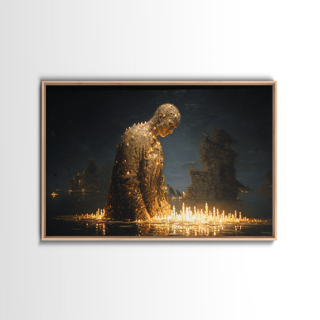 The Candlewax Man, Symbolist Gothic Landscape, Landscape Wall Art, Gothic Horror Wall Art, Canvas Print, Halloween Wall Art