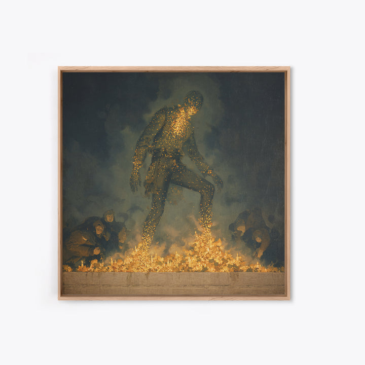 The Candlewax Man, Dark Symbolist Art, Square Wall Art, Macabre Wall Art, Canvas Print, Halloween Wall Art, Halloween Decor