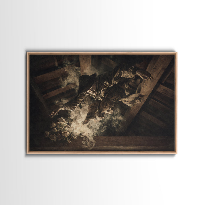 The Attic Whisperer, Dark Renaissance Art, Landscape Wall Art, Macabre Wall Art, Canvas Print, Halloween Wall Art