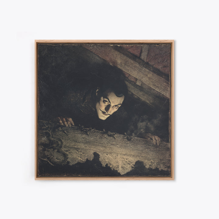 The Attic Whisperer, Dark Symbolist Art, Square Wall Art, Gothic Horror Wall Art, Canvas Print, Halloween Wall Art