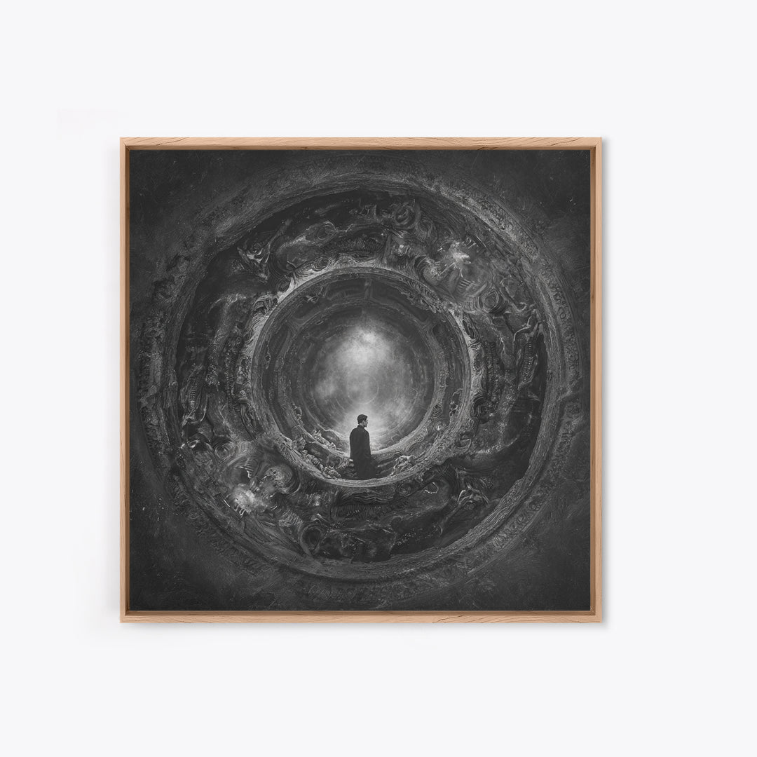 The Attic Whisperer, Biomechanical Horror Art, Square Wall Art, Dark Halloween Decor, Canvas Print, Halloween Wall Art, Statement Wall Art