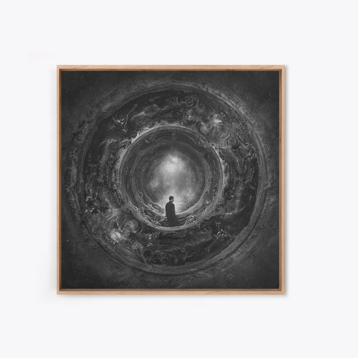 The Attic Whisperer, Biomechanical Horror Art, Square Wall Art, Dark Halloween Decor, Canvas Print, Halloween Wall Art, Statement Wall Art