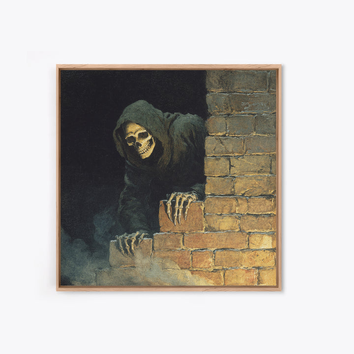 The Chimney Phantom, Danse Macabre Art, Square Wall Art, Gothic Horror Wall Art, Framed Canvas Print, Halloween Wall Art