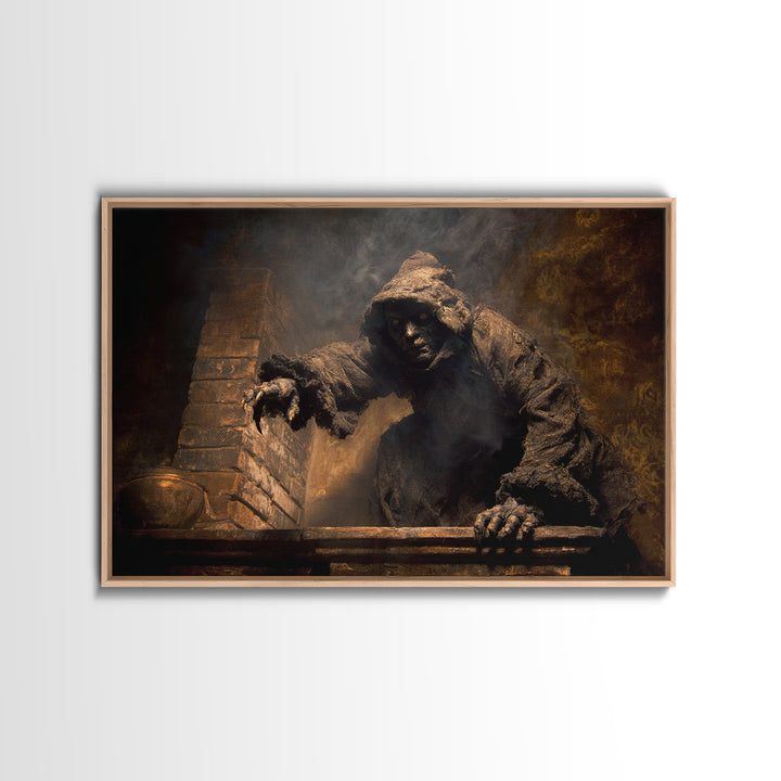 The Chimney Phantom, Dark Romantic Horror Art, Landscape Wall Art, Gothic Horror Wall Art, Canvas Print, Halloween Wall Art
