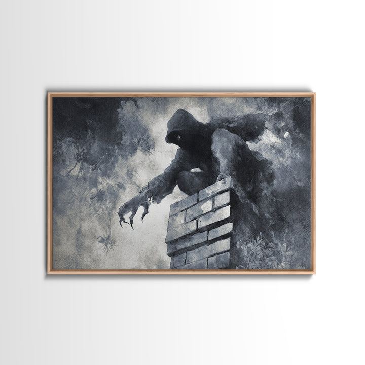The Chimney Phantom, Symbolist Dream Art, Landscape Wall Art, Dark Fantasy Wall Art, Canvas Print, Halloween Wall Art