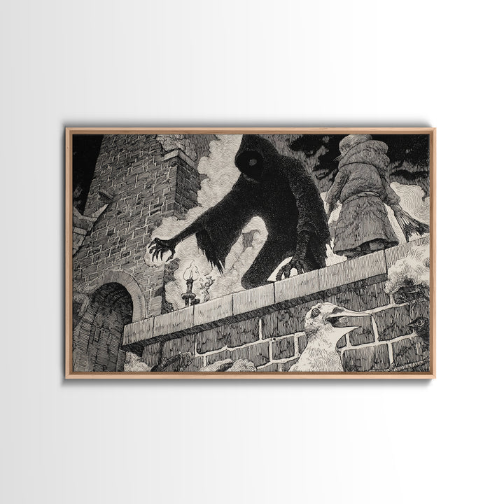 The Chimney Phantom, Victorian Macabre Art, Landscape Wall Art, Gothic Horror Wall Art, Canvas Print, Halloween Wall Art