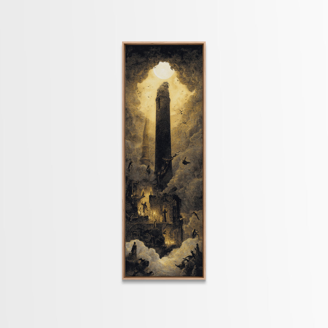 The Chimney Phantom, Surreal Apocalyptic Art, Tall Narrow Wall Art, Gothic Horror Wall Art, Canvas Print, Halloween Wall Art