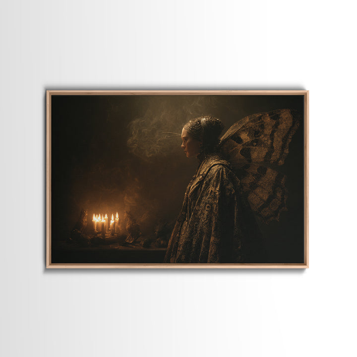 The Velvet Moth Witch, Symbolist Gothic Landscape, Landscape Wall Art, Gothic Horror Wall Art, Canvas Print, Halloween Wall Art