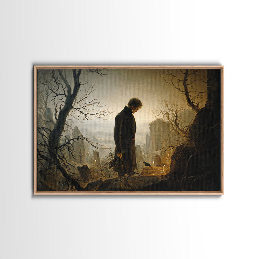 The Ghostly Groom, Romantic Gothic Landscape, Landscape Wall Art, Gothic Horror Wall Art, Canvas Print, Halloween Wall Art