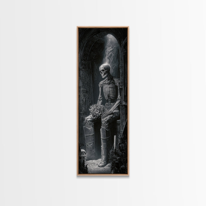 The Ghostly Groom, Biomechanical Horror Art, Tall Narrow Wall Art, Gothic Horror Wall Art, Canvas Print, Halloween Wall Art