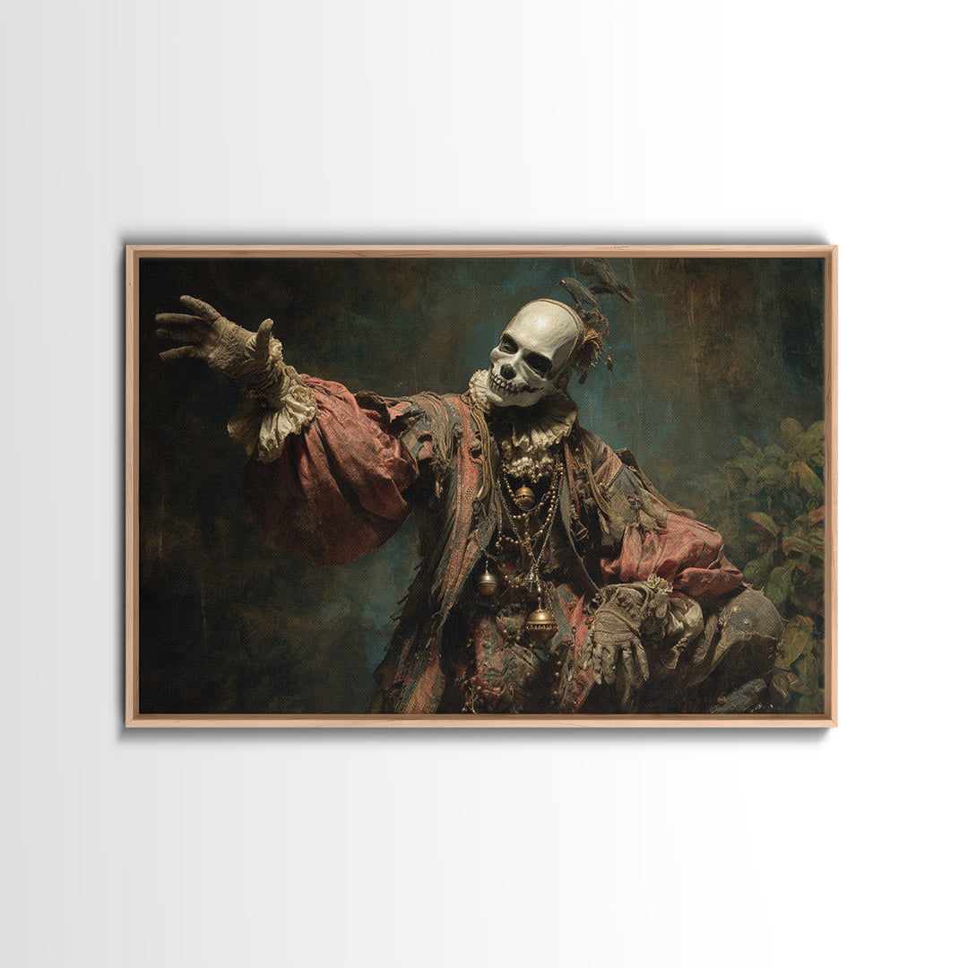The Phantom Jester, Symbolist Gothic Landscape, Landscape Wall Art, Gothic Horror Wall Art, Canvas Print, Halloween Wall Art