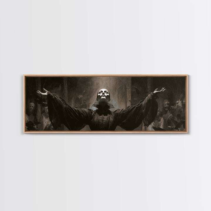 The Marionette Master, Dark Symbolist Art, Extra Wide Wall Art, Macabre Wall Art, Framed Canvas Print, Halloween Wall Art