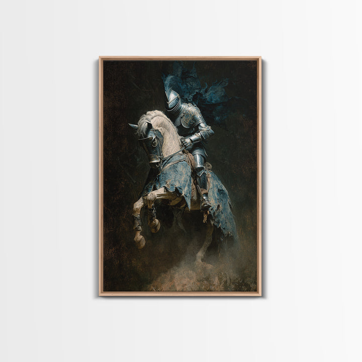 The Spectral Knight, Dark Romantic Horror Art, Vertical Wall Art, Dark Halloween Decor, Canvas Print, Halloween Wall Art, Horror Wall Art