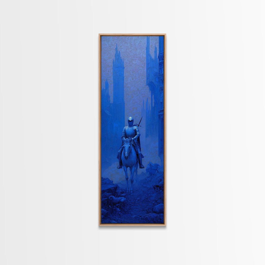 The Spectral Knight, Surreal Apocalyptic Art, Tall Narrow Wall Art, Dark Fantasy Wall Art, Canvas Print, Halloween Wall Art