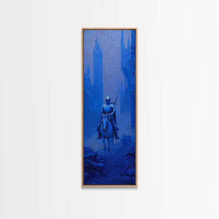 The Spectral Knight, Surreal Apocalyptic Art, Tall Narrow Wall Art, Dark Fantasy Wall Art, Canvas Print, Halloween Wall Art