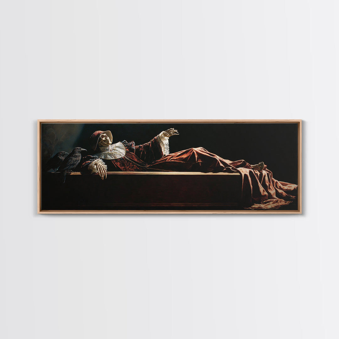 The Coffin Sleeper, Danse Macabre Art, Extra Wide Wall Art, Dark Fantasy Wall Art, Framed Canvas Print, Dark Fantasy Art