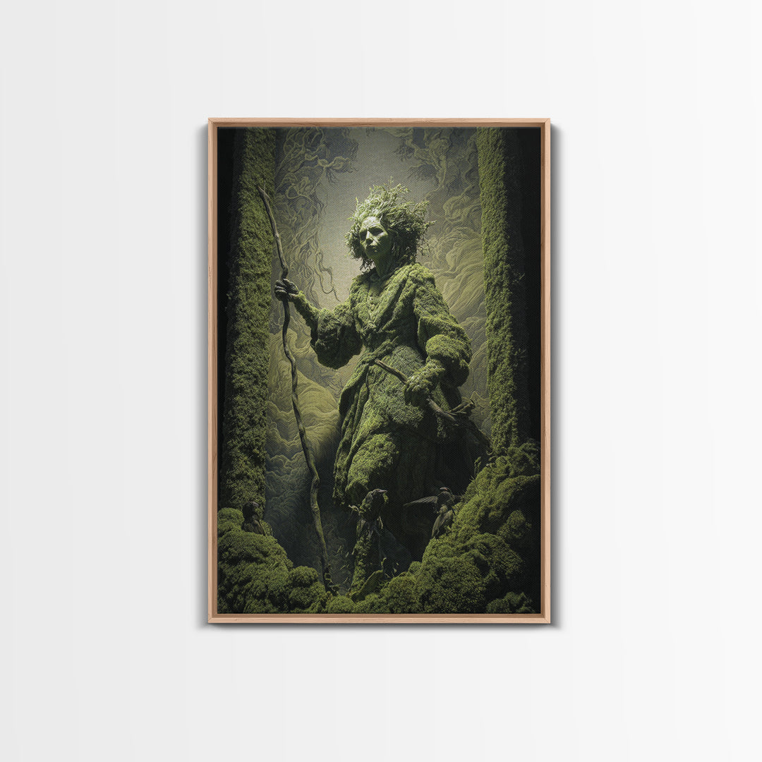 The Swamp Witch, Visionary Gothic Art, Vertical Wall Art, Dark Fantasy Wall Art, Canvas Print, Halloween Wall Art, Macabre Wall Art