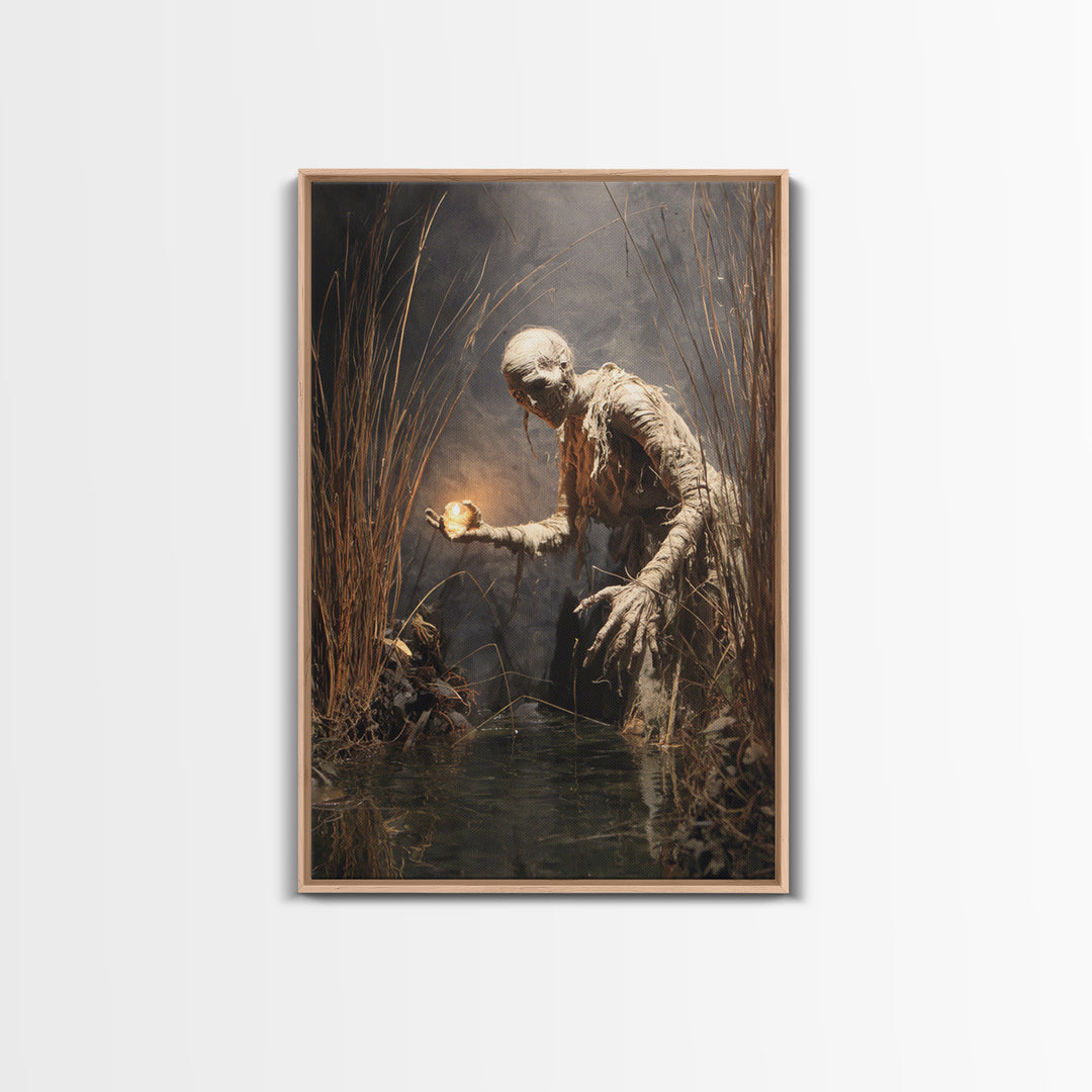 The Bog Mummy, Dark Renaissance Art, Vertical Wall Art, Dark Fantasy Wall Art, Canvas Print, Halloween Wall Art, Dark Fantasy Art