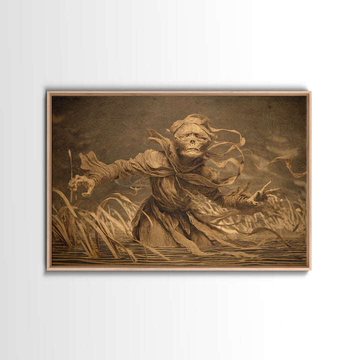 The Bog Mummy, Expressionist Gothic Art, Landscape Wall Art, Dark Halloween Decor, Canvas Print, Halloween Wall Art, Collectible Wall Decor