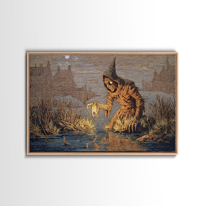 The Bog Mummy, Victorian Macabre Art, Landscape Wall Art, Dark Fantasy Wall Art, Canvas Print, Halloween Wall Art, Horror Wall Art