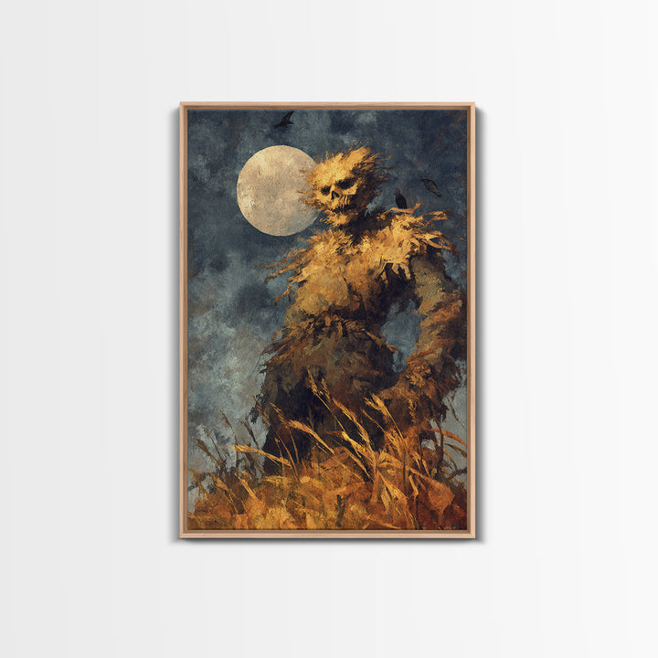 The Harvest Demon, Dark Romantic Horror Art, Vertical Wall Art, Dark Fantasy Wall Art, Framed Canvas Print, Halloween Wall Art