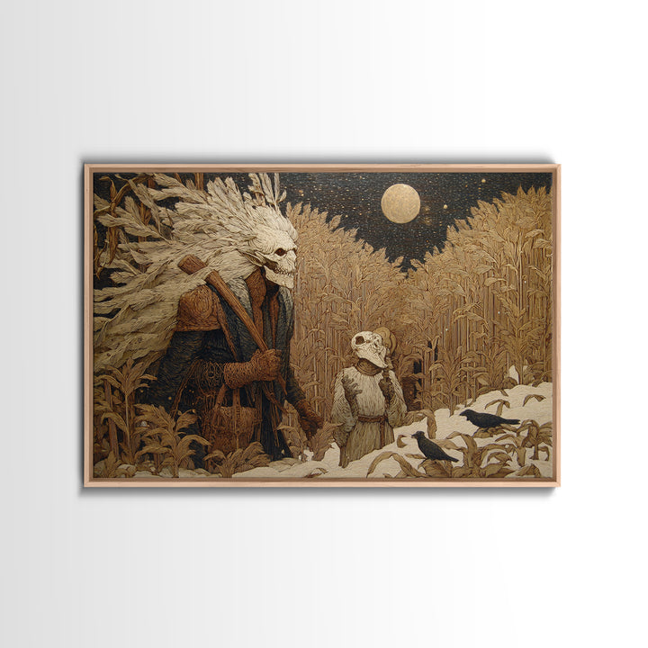The Harvest Demon, Symbolist Death Art, Landscape Wall Art, Macabre Wall Art, Canvas Print, Halloween Wall Art, Statement Wall Art