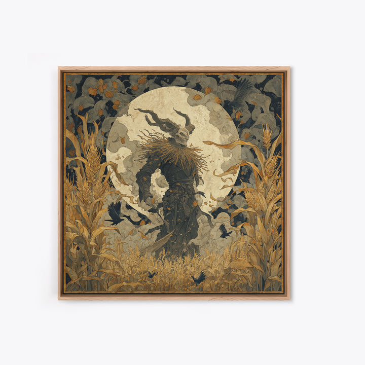 The Harvest Demon, Dark Symbolist Art, Square Wall Art, Gothic Horror Wall Art, Canvas Print, Halloween Wall Art, Dark Fantasy Art