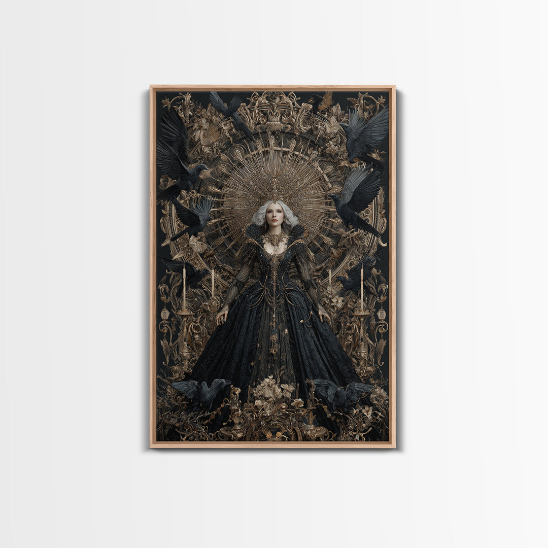 The Spider Queen, Ornate Symbolist Art, Vertical Wall Art, Macabre Wall Art, Canvas Print, Halloween Wall Art, Gothic Home Decor