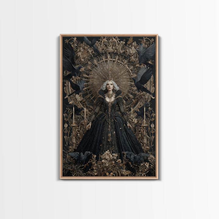 The Spider Queen, Ornate Symbolist Art, Vertical Wall Art, Macabre Wall Art, Canvas Print, Halloween Wall Art, Gothic Home Decor