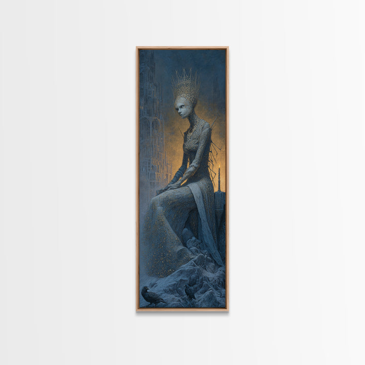 The Spider Queen, Surreal Apocalyptic Art, Tall Narrow Wall Art, Gothic Horror Wall Art, Canvas Print, Halloween Wall Art
