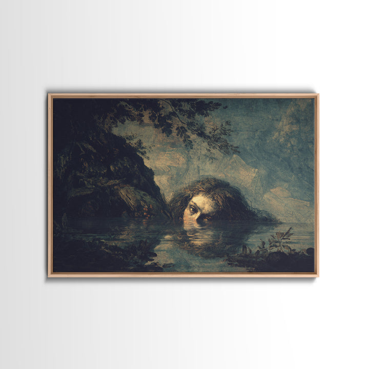 The Lake Phantom, Baroque Witchcraft Art, Landscape Wall Art, Gothic Horror Wall Art, Canvas Print, Halloween Wall Art